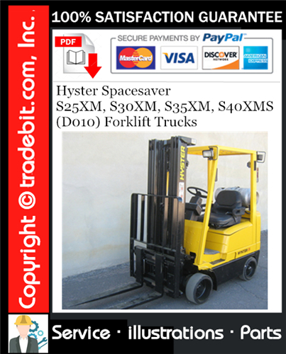 Product picture Hyster Spacesaver S25XM, S30XM, S35XM, S40XMS (D010) Forklift Trucks Parts Manual Download ★