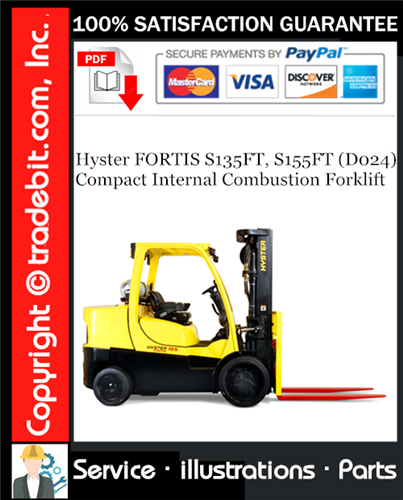 Product picture Hyster FORTIS S135FT, S155FT (D024) Compact Internal Combustion Forklift Parts Manual Download ★