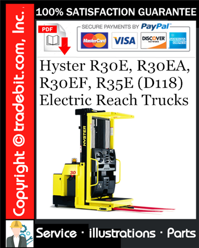 Product picture Hyster R30E, R30EA, R30EF, R35E (D118) Electric Reach Trucks Parts Manual Download ★
