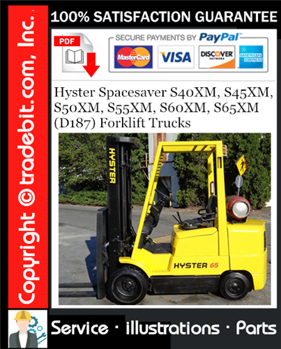 Product picture Hyster Spacesaver S40XM, S45XM, S50XM, S55XM, S60XM, S65XM (D187) Forklift Trucks Parts Manual Download ★