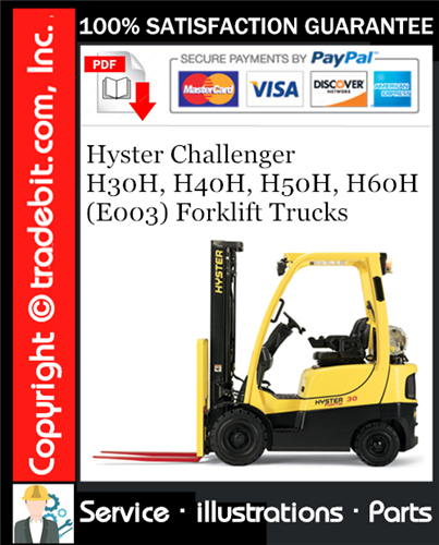 Product picture Hyster Challenger H30H, H40H, H50H, H60H (E003) Forklift Trucks Parts Manual Download ★