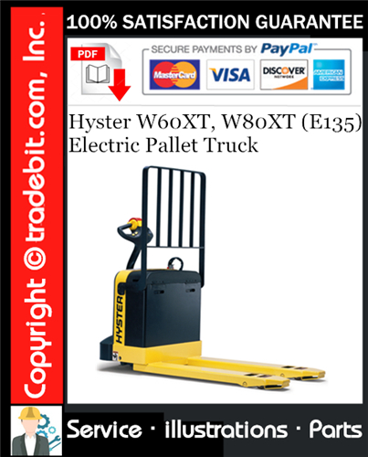 Product picture Hyster W60XT, W80XT (E135) Electric Pallet Truck Parts Manual Download ★