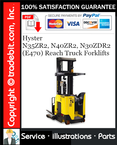 Product picture Hyster N35ZR2, N40ZR2, N30ZDR2 (E470) Reach Truck Forklifts Parts Manual Download ★