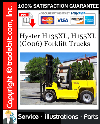 Product picture Hyster H135XL, H155XL (G006) Forklift Trucks Parts Manual Download ★