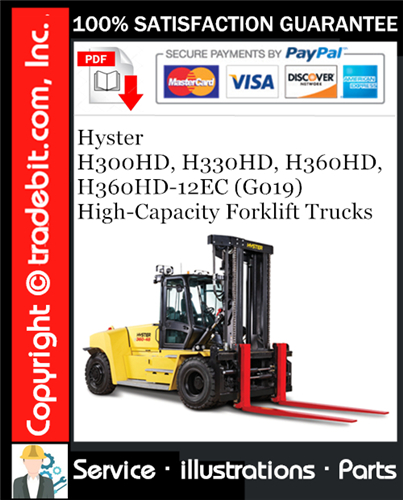 Product picture Hyster H300HD, H330HD, H360HD, H360HD-12EC (G019) High-Capacity Forklift Trucks Parts Manual Download ★