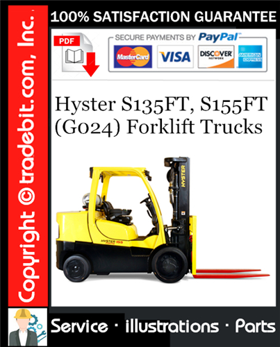 Product picture Hyster S135FT, S155FT (G024) Forklift Trucks Parts Manual Download ★