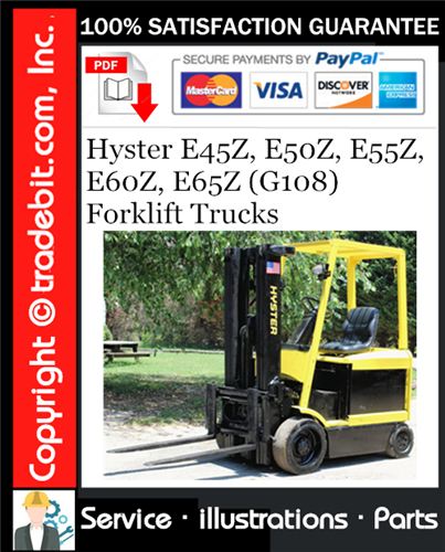 Product picture Hyster E45Z, E50Z, E55Z, E60Z, E65Z (G108) Forklift Trucks Parts Manual Download ★