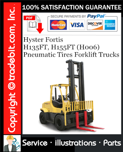 Product picture Hyster Fortis H135FT, H155FT (H006) Pneumatic Tires Forklift Trucks Parts Manual Download ★