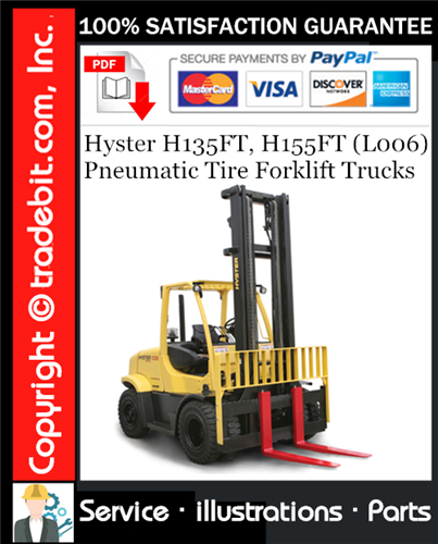 Product picture Hyster H135FT, H155FT (L006) Pneumatic Tire Forklift Trucks Parts Manual Download ★