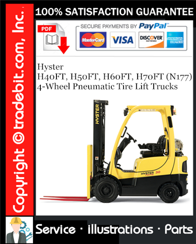 Product picture Hyster H40FT, H50FT, H60FT, H70FT (N177) 4-Wheel Pneumatic Tire Lift Trucks Parts Manual Download ★