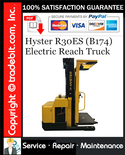 Product picture Hyster R30ES (B174) Electric Reach Truck Service Repair Manual Download ★