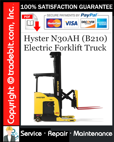 Product picture Hyster N30AH (B210) Electric Forklift Truck Service Repair Manual Download ★