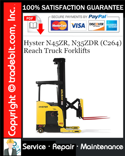 Product picture Hyster N45ZR, N35ZDR (C264) Reach Truck Forklifts Service Repair Manual Download ★