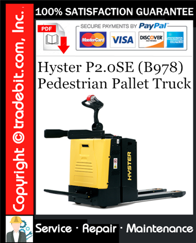 Product picture Hyster P2.0SE (B978) Pedestrian Pallet Truck Service Repair Manual Download ★