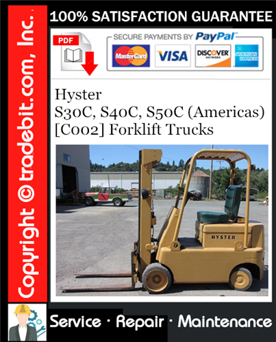 Product picture Hyster S30C, S40C, S50C (Americas) [C002] Forklift Trucks Service Repair Manual Download ★